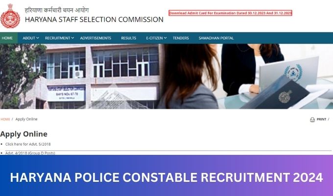 Haryana Police Constable Recruitment 2024, Notification, Application Form