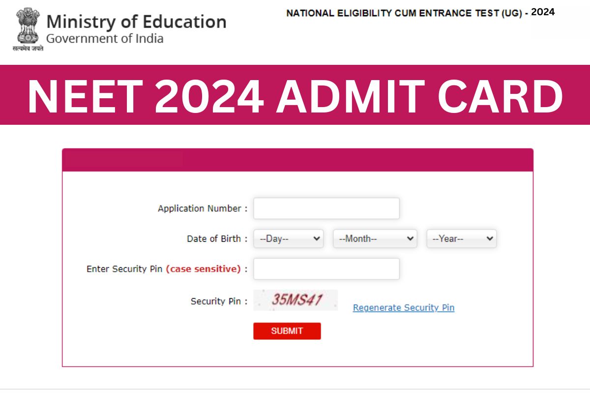 NEET 2024 Admit Card Exam City Intimation Slip, Exam Date neet.nta