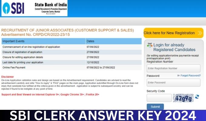 SBI Clerk Answer Key 2024, JA Cut Off Marks